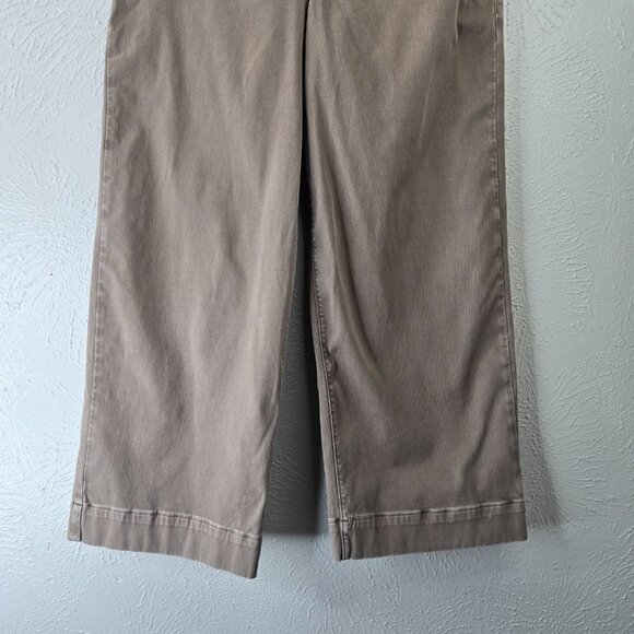 SPANX Cropped Wide Leg Pants XL Brown High Waist Stretchy Shaping Casual Pull On - Picture 4 of 13